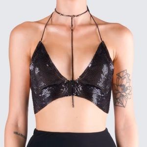 Finesse black halter top